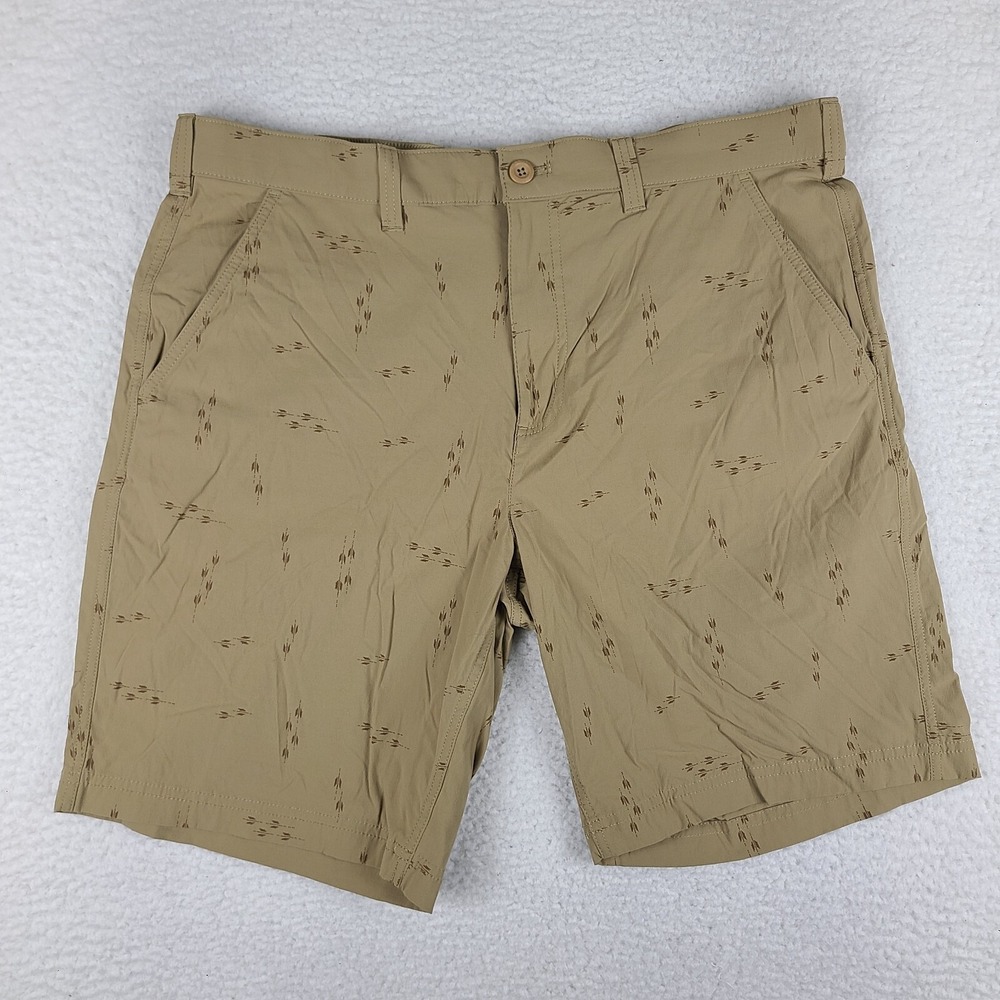 Eddie Bauer Shorts Mens 38 Tan Brown 9" Inseam Chino Performance Hiking Outdoor